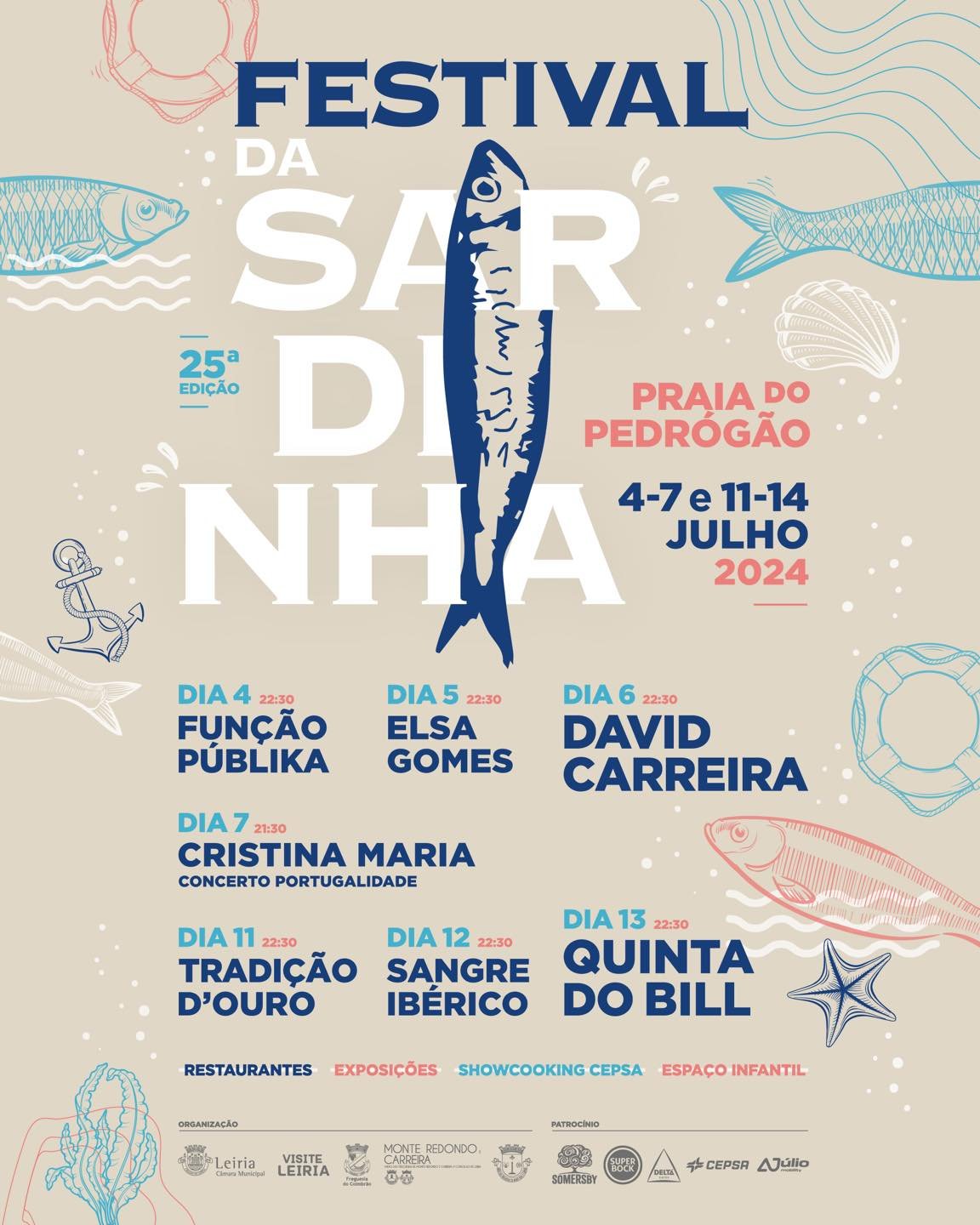 Cartaz Festival da Sardinha 2024 - Praia do Pedrogão