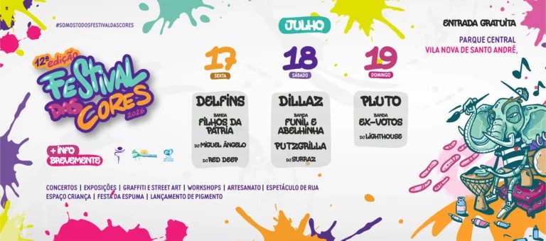 Cartaz Festival das Cores 2026 - Vila Nova de Santo André
