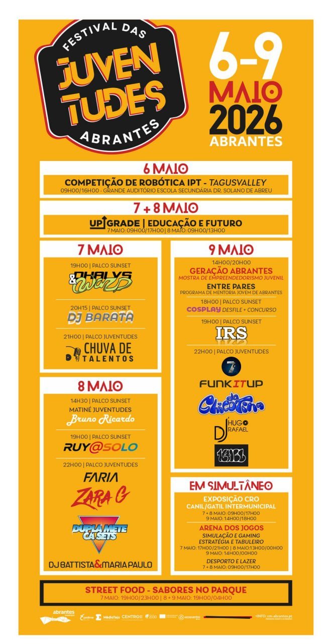 Cartaz Festival das Juventudes 2026 - Abrantes