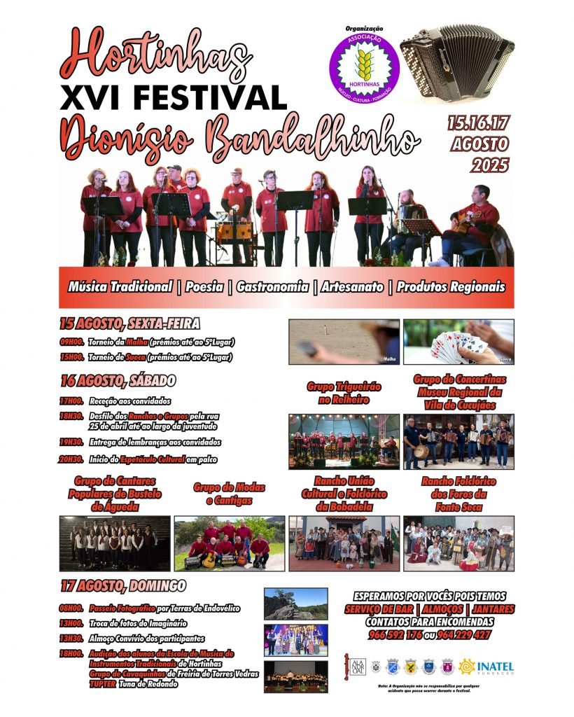 Cartaz Festival Dionísio Bandalhinho 2025 - Hortinhas