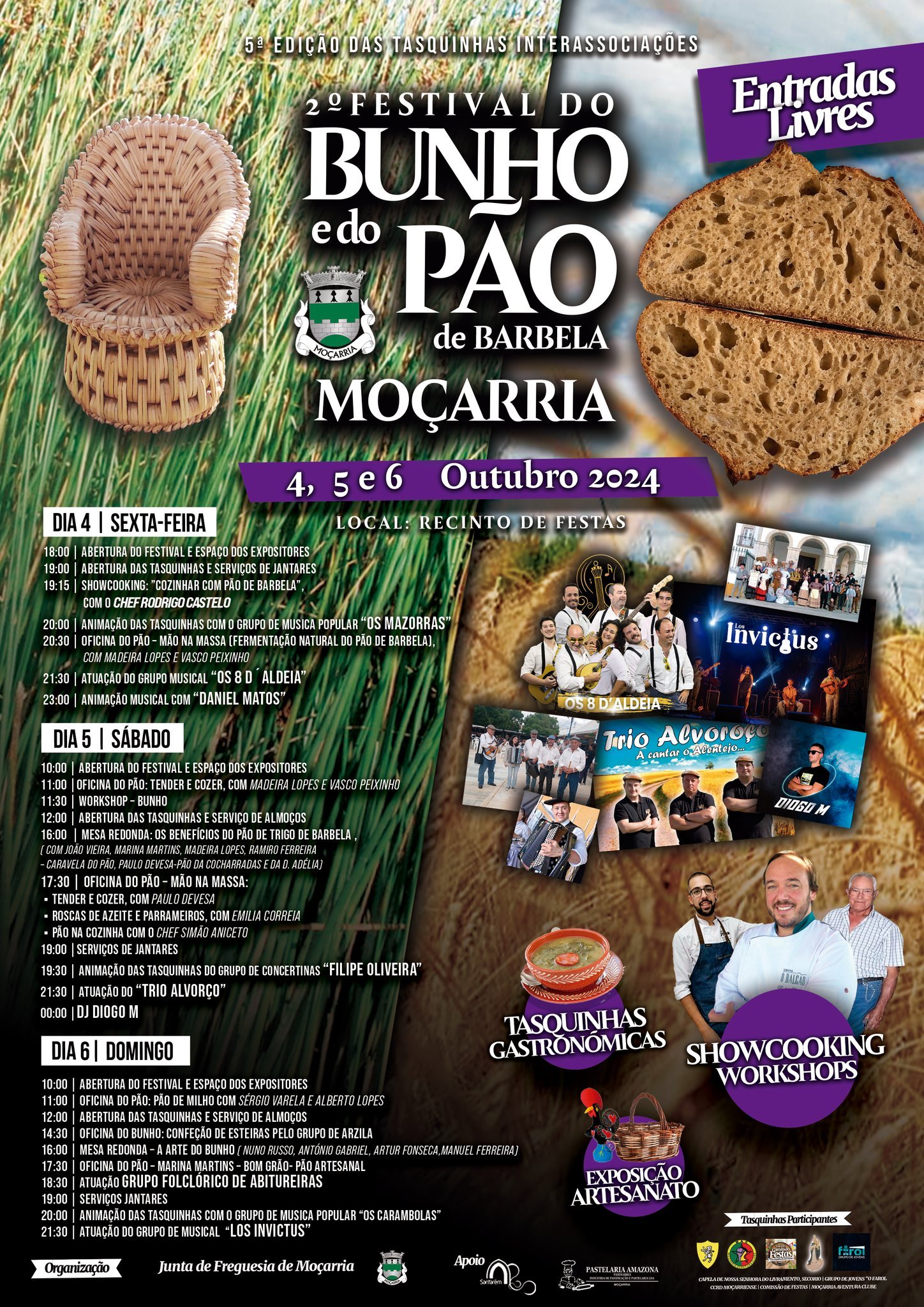 Cartaz Festival do Bunho e do Pão 2024 - Moçarria