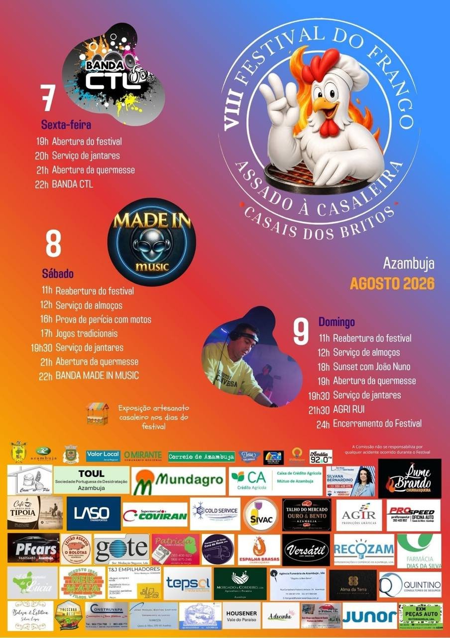 Cartaz Festival do Frango Assado à Casaleira 2026 - Azambuja
