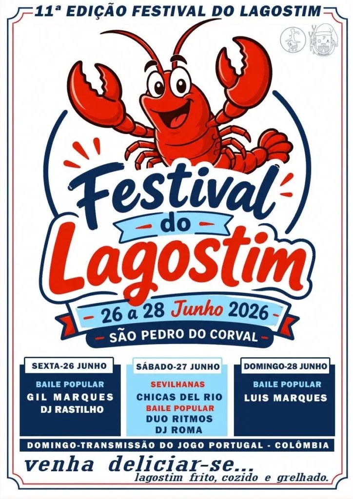 Cartaz Festival do Lagostim 2026 - São Pedro do Corval