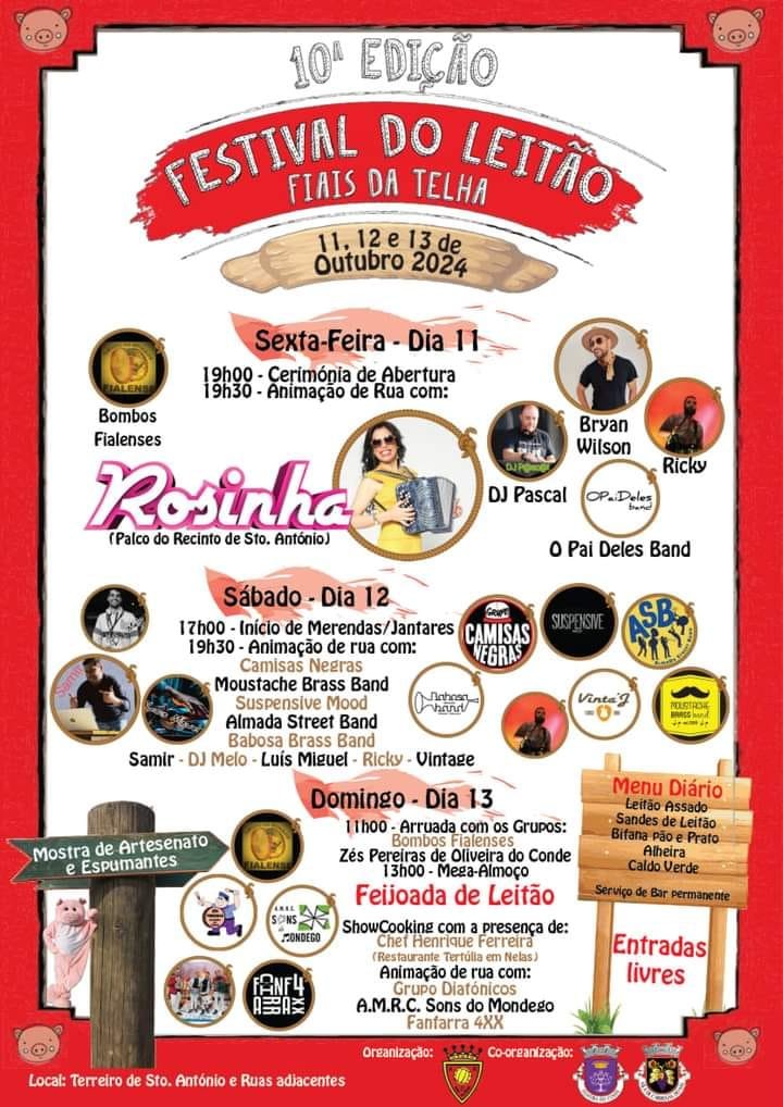 Cartaz Festival do Leitão 2024 - Faiais da Telha