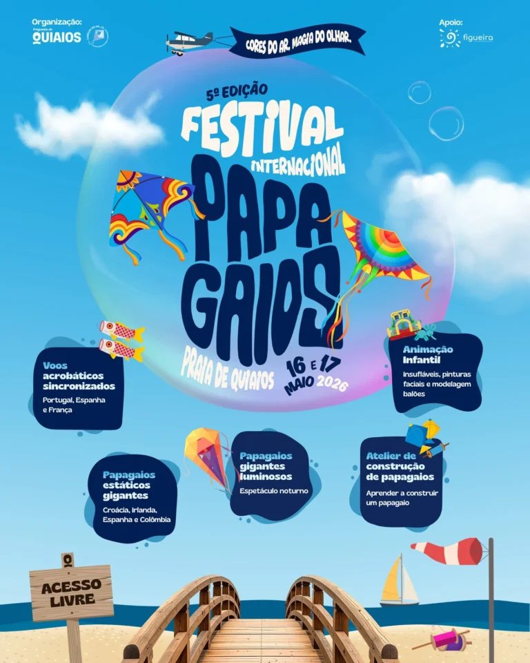 Cartaz Festival Internacional de Papagaios 2026 - Praia de Quiaios