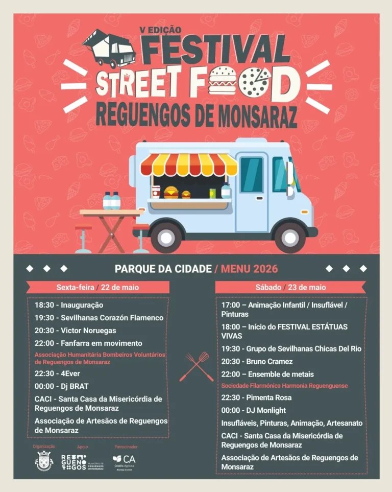 Cartaz Festival Street Food 2026 - Reguengos de Monsaraz