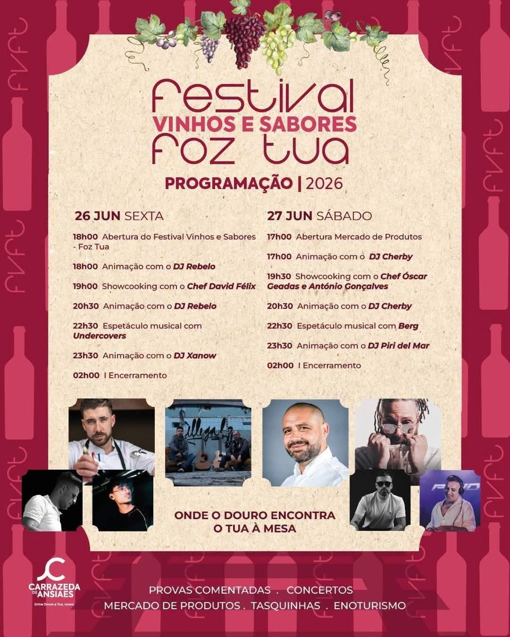 Cartaz Festival Vinhos e Sabores 2026 - Foz Tua