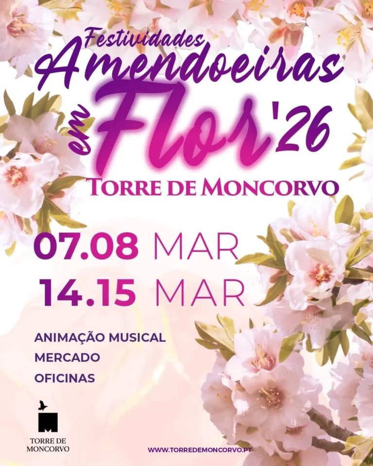 Cartaz Festividades Amendoeiras em Flor 2026 - Torre de Moncorvo