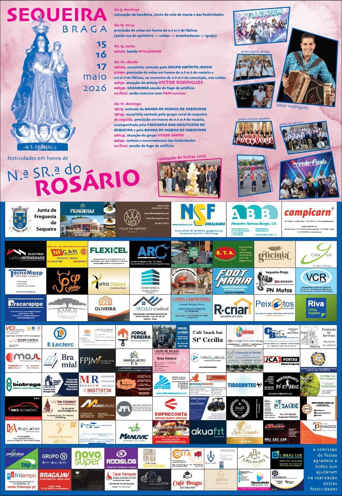 Cartaz Festividades em Honra a Nossa Senhora do Rosário 2026 - Sequeira