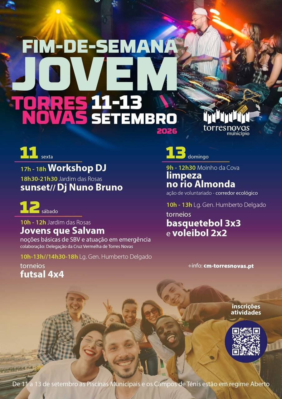 Cartaz Fim-de-semana Jovem 2026 - Torres Novas