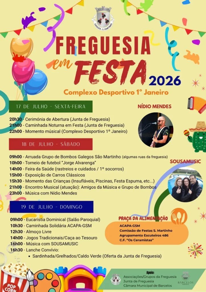 Cartaz Freguesia em Festa 2026 - Galegos São Martinho