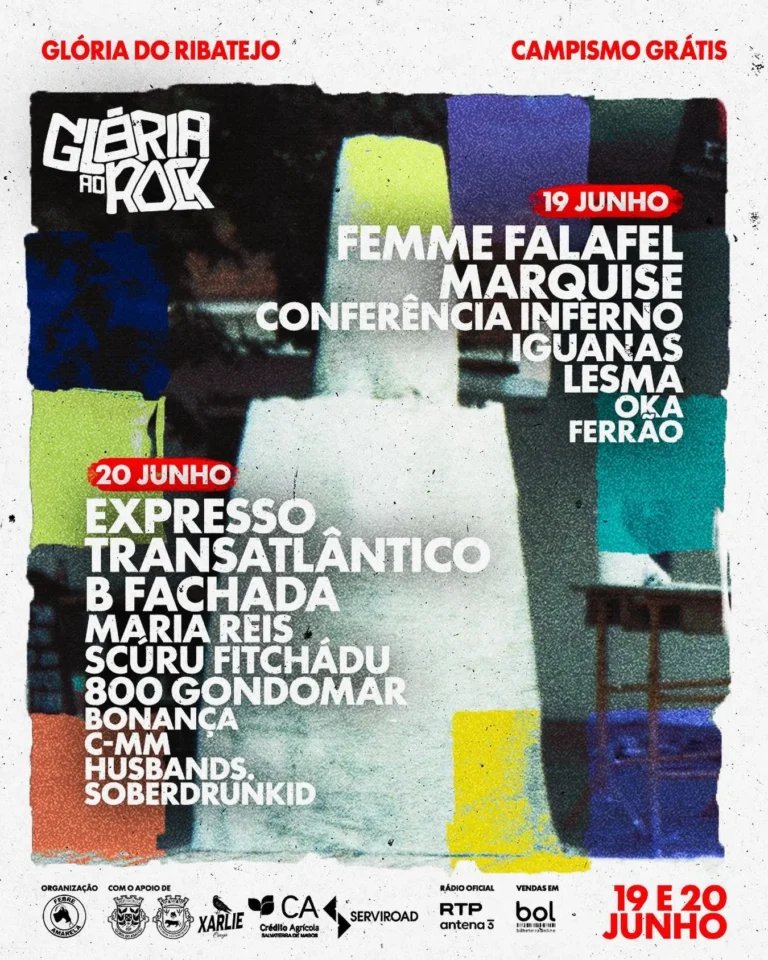 Cartaz Glória ao Rock 2026 - Glória do Ribatejo