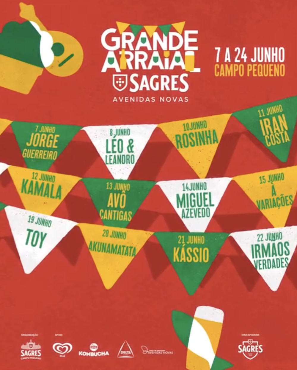Cartaz Grande Arraial Sagres 2024 - Avenidas Novas