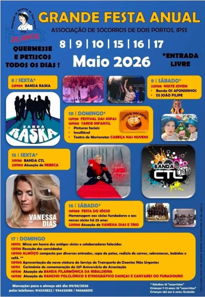 Cartaz Grande Festa Anual 2026 - Dois Portos