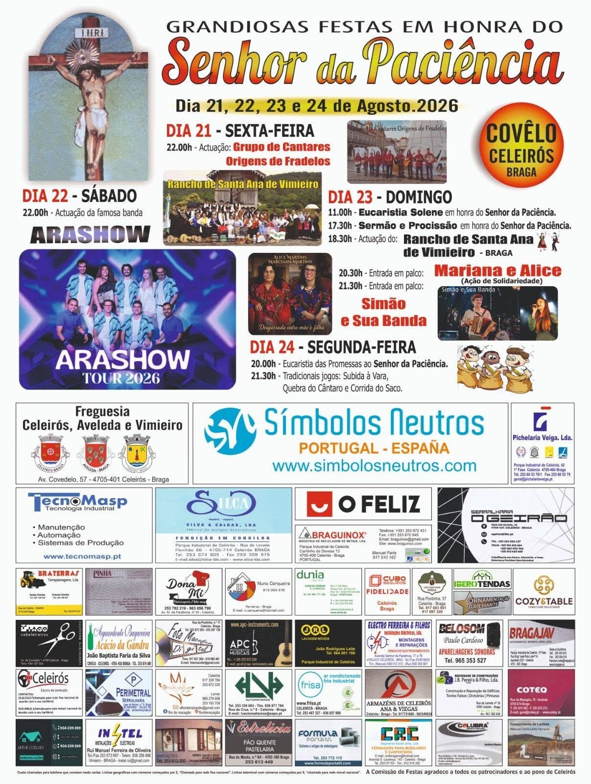 Cartaz Grandiosas Festas em Honra do Senhor da Paciência