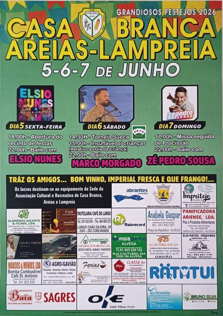 Cartaz Grandiosos Festejos 2026 - Casa Branca