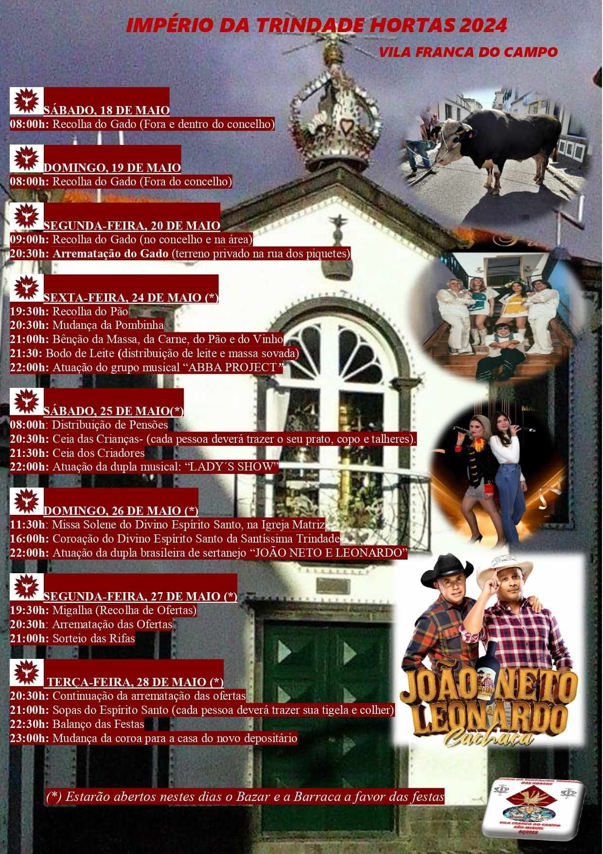 Cartaz Império da Trindade Hortas 2024 - Vila Franca do Campo