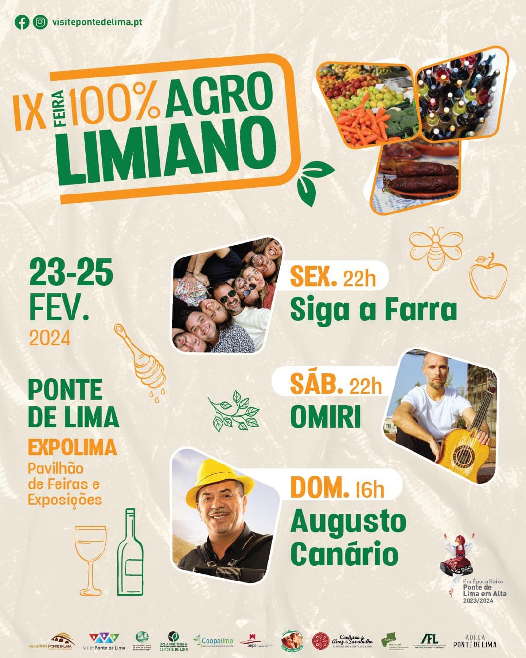 Cartaz IX Feira 100% Agrolimiano 2024 - Ponte de Lima