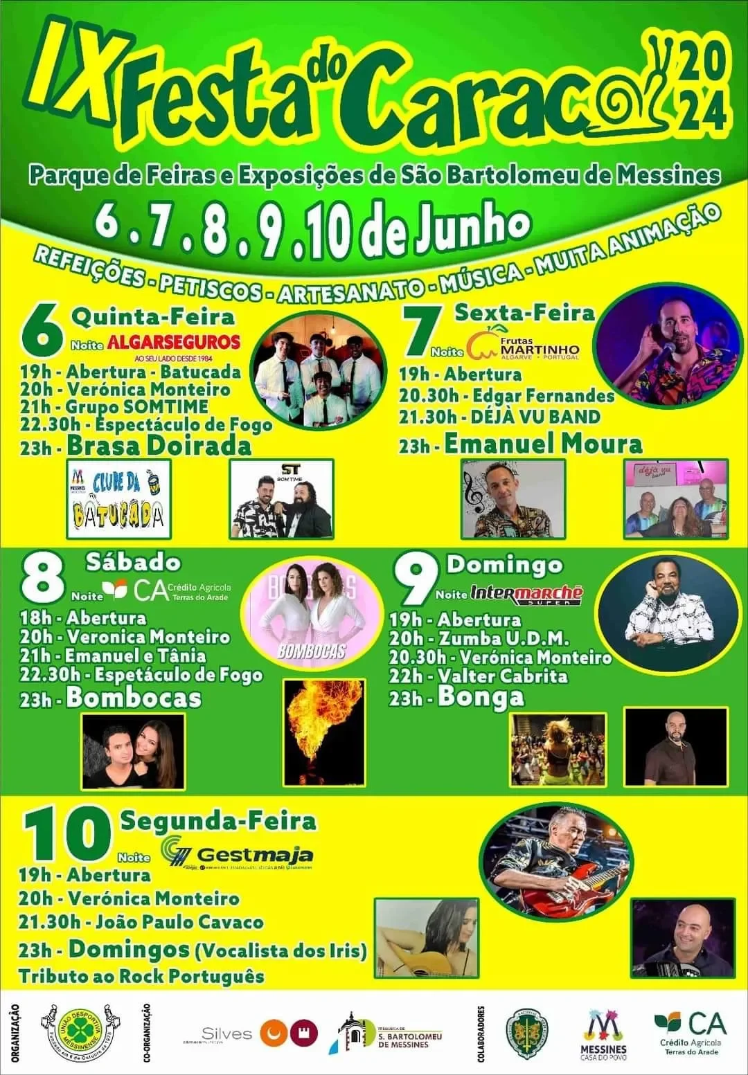 Cartaz IX Festa do Caracol 2024 - São Bartolomeu de Messines