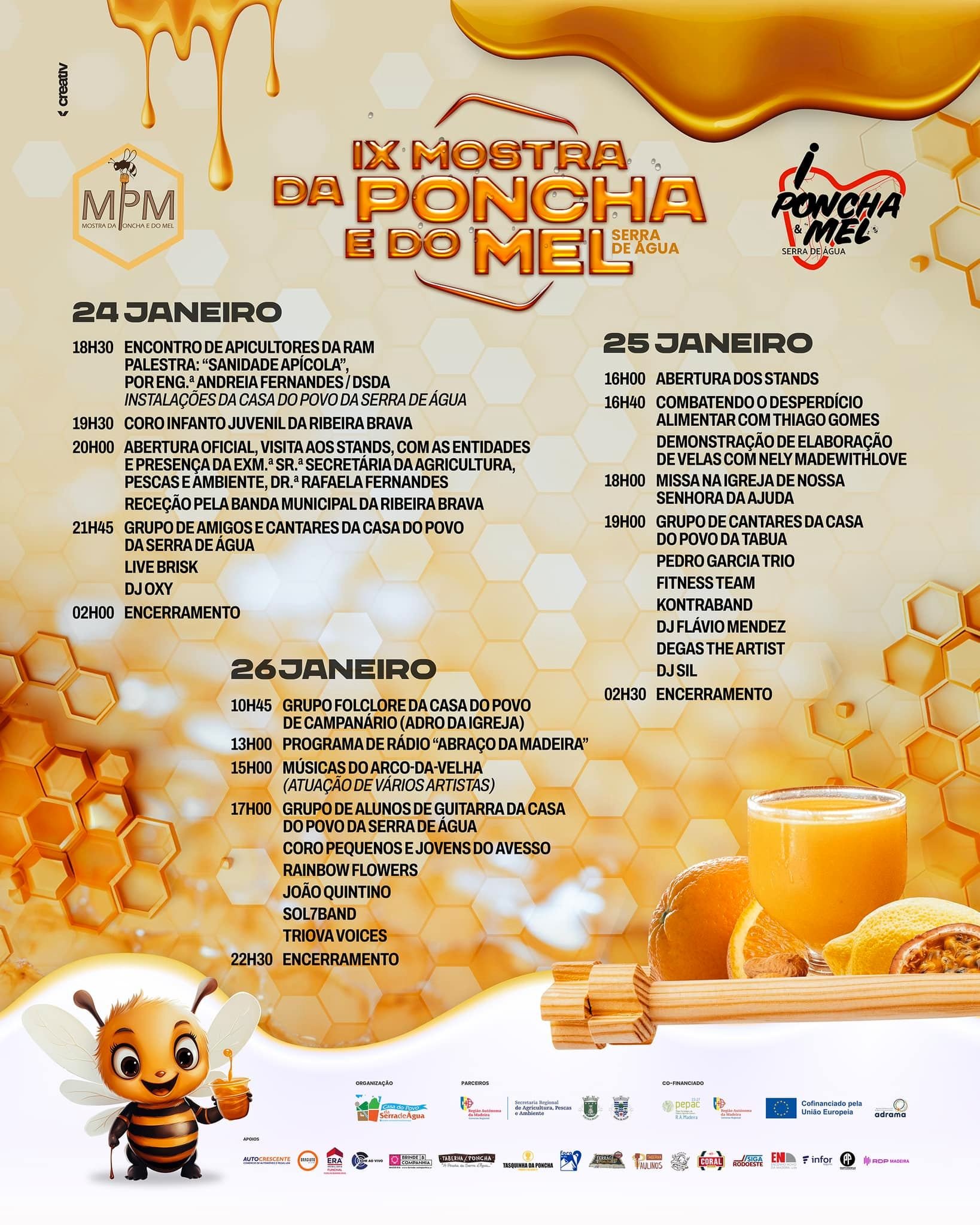 Cartaz IX Mostra da Poncha e do Mel 2025 - Serra de Água