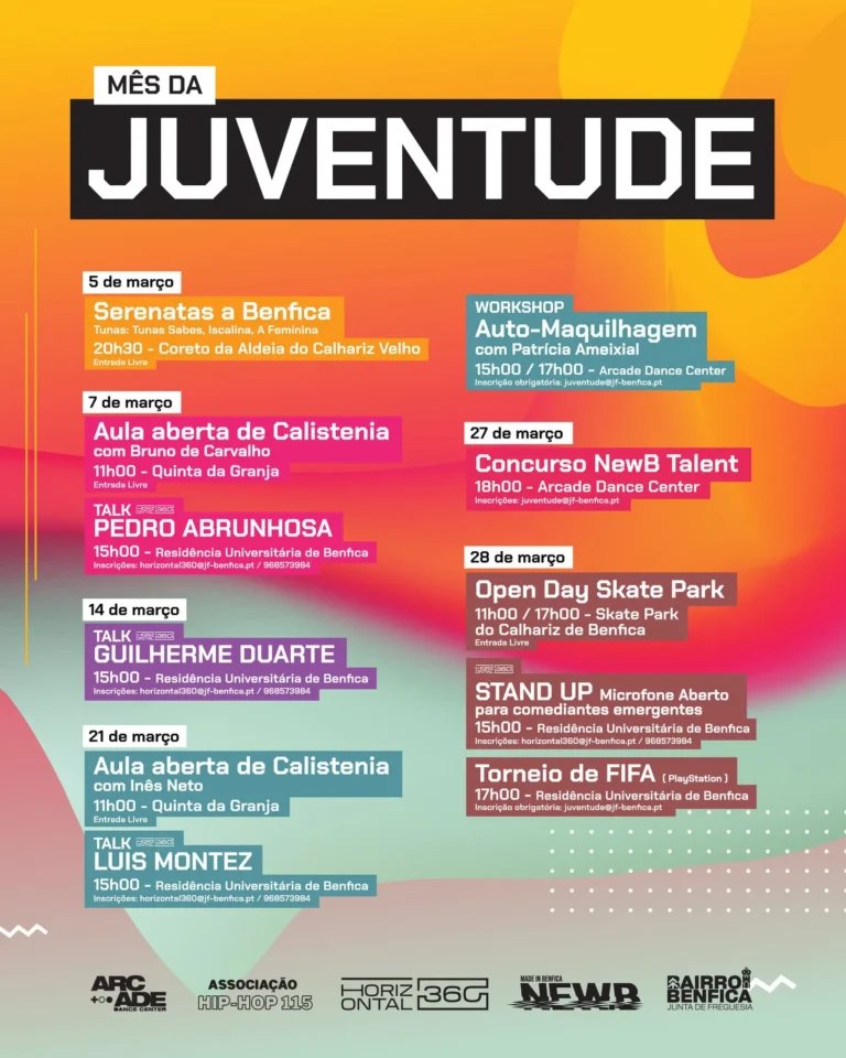 Cartaz Mês da Juventude 2026 - Benfica