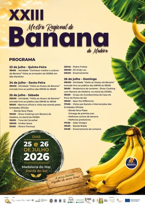 Cartaz Mostra Regional de Banana 2026 - Madalena do Mar