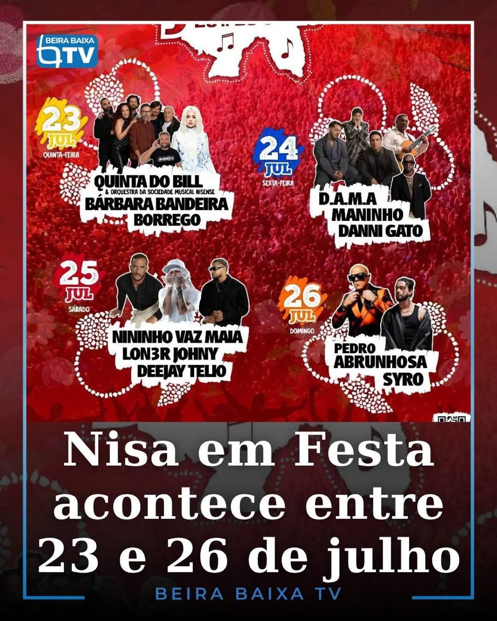 Cartaz Nisa em Festa 2026 - Nisa