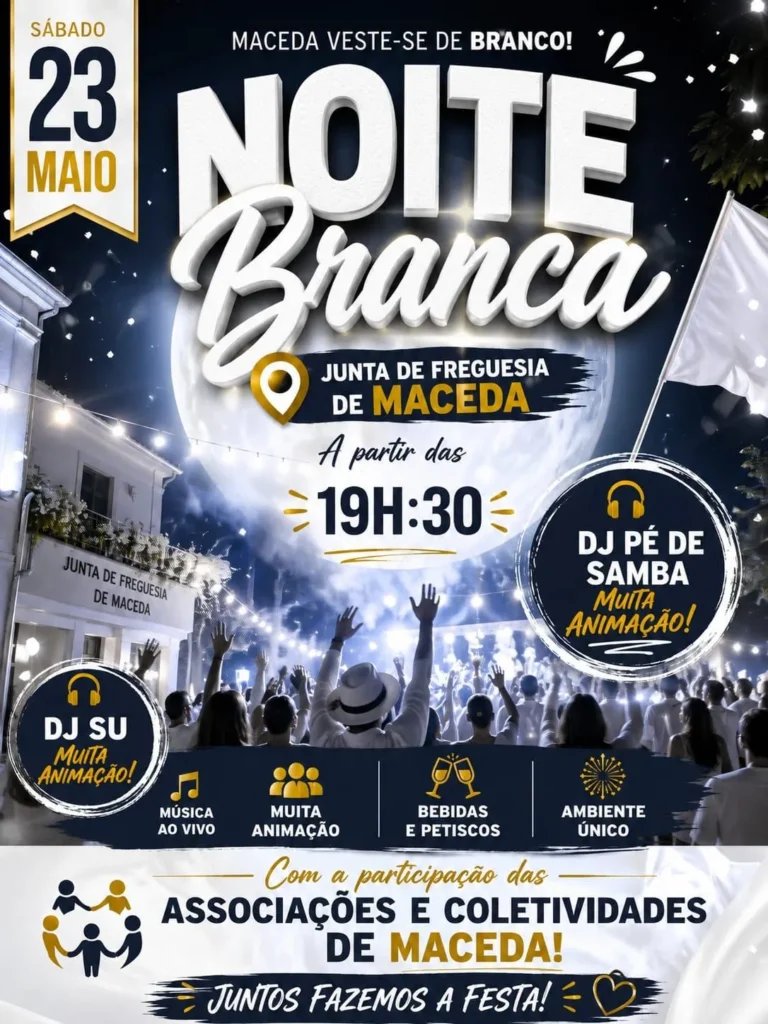 Cartaz Noite Branca 2026 - Maceda