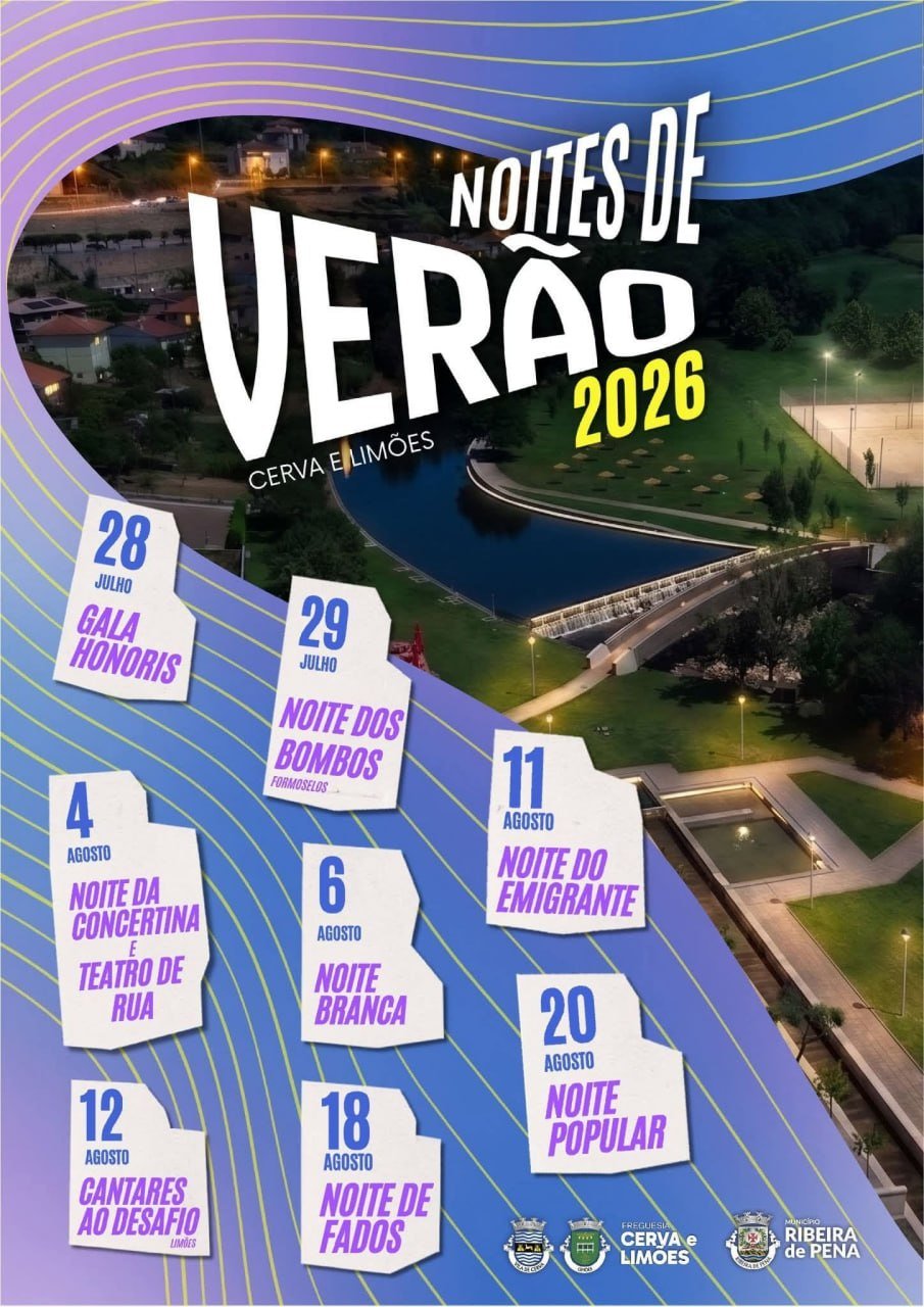 Cartaz Noites de Verão 2026 - Cerva e Limões