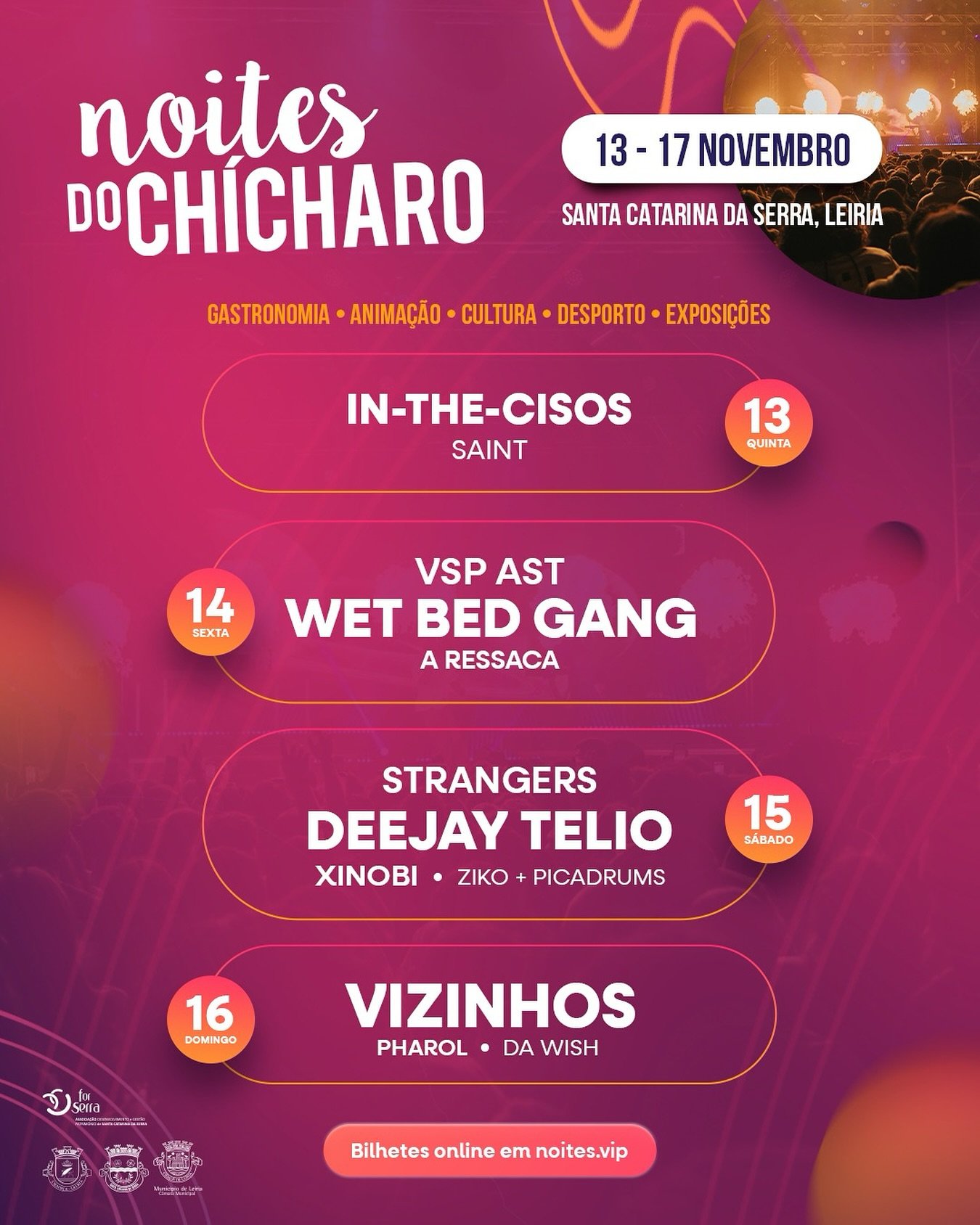 Cartaz Noites do Chícharo 2025 - Santa Catarina da Serra