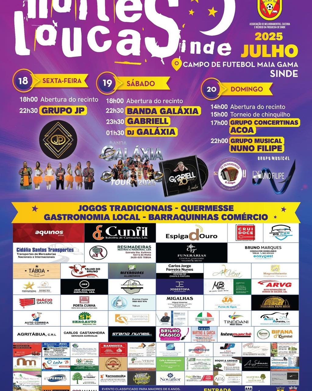 Cartaz Noites Loucas 2025 - Sinde