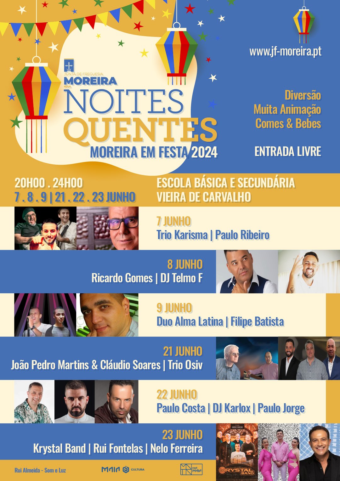 Cartaz Noites Quentes 2024 - Moreira