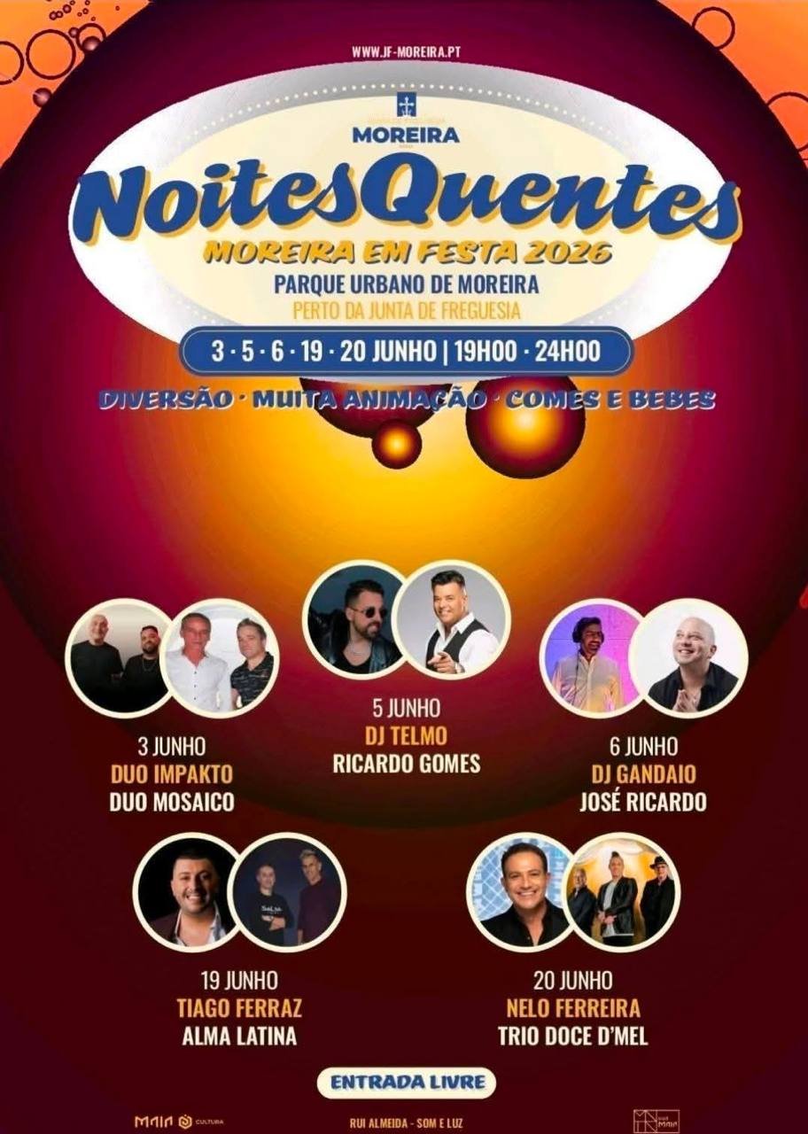 Cartaz Noites Quentes 2026 - Moreira