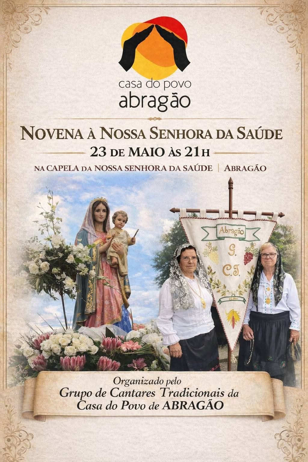 Cartaz Novena À Nossa Senhora da Saúde 2026 - Abragão