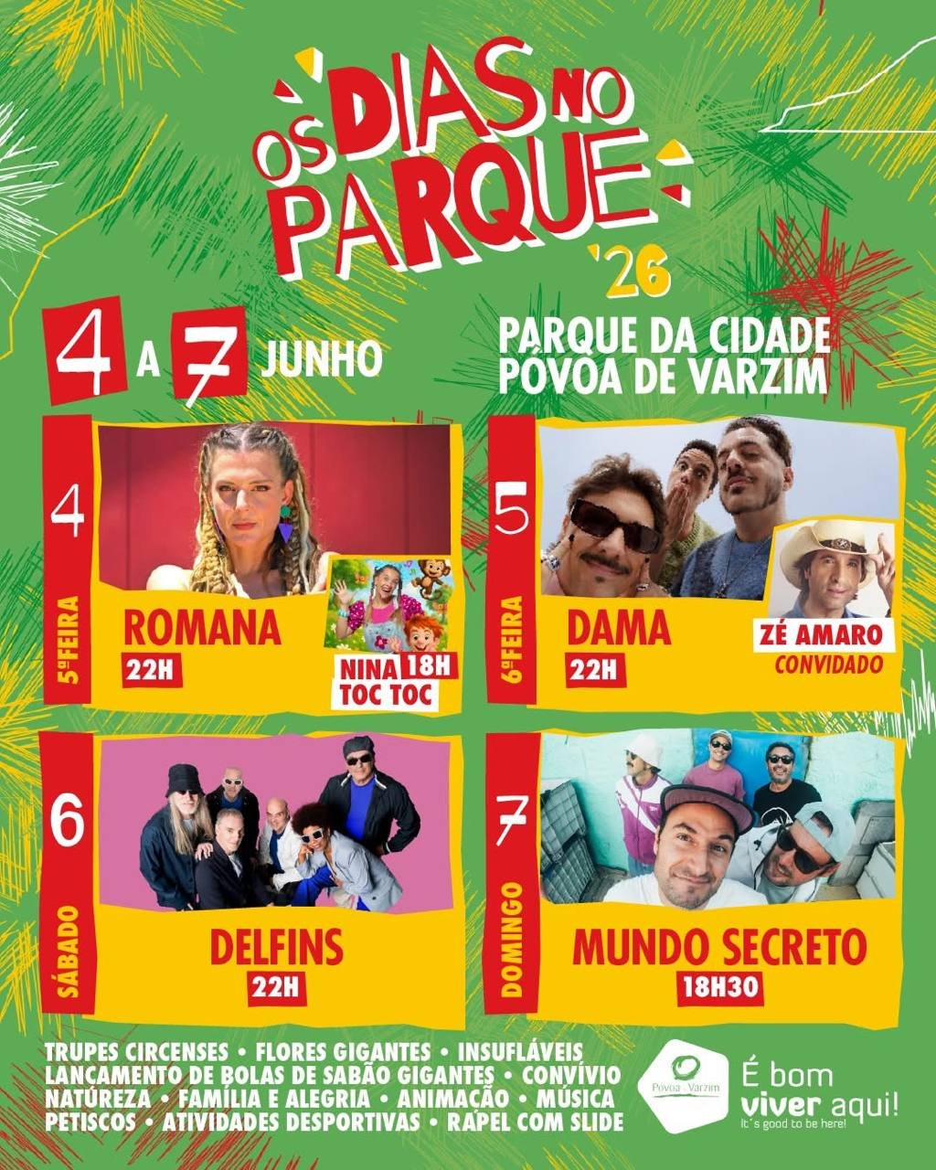 Cartaz Os Dias no Parque 2026 - Póvoa de Varzim