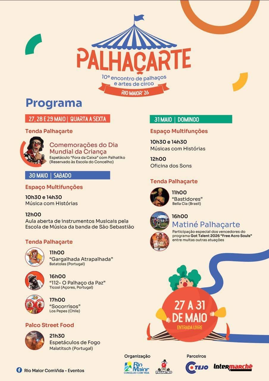 Cartaz Palhaçarte 2026 - Rio Maior