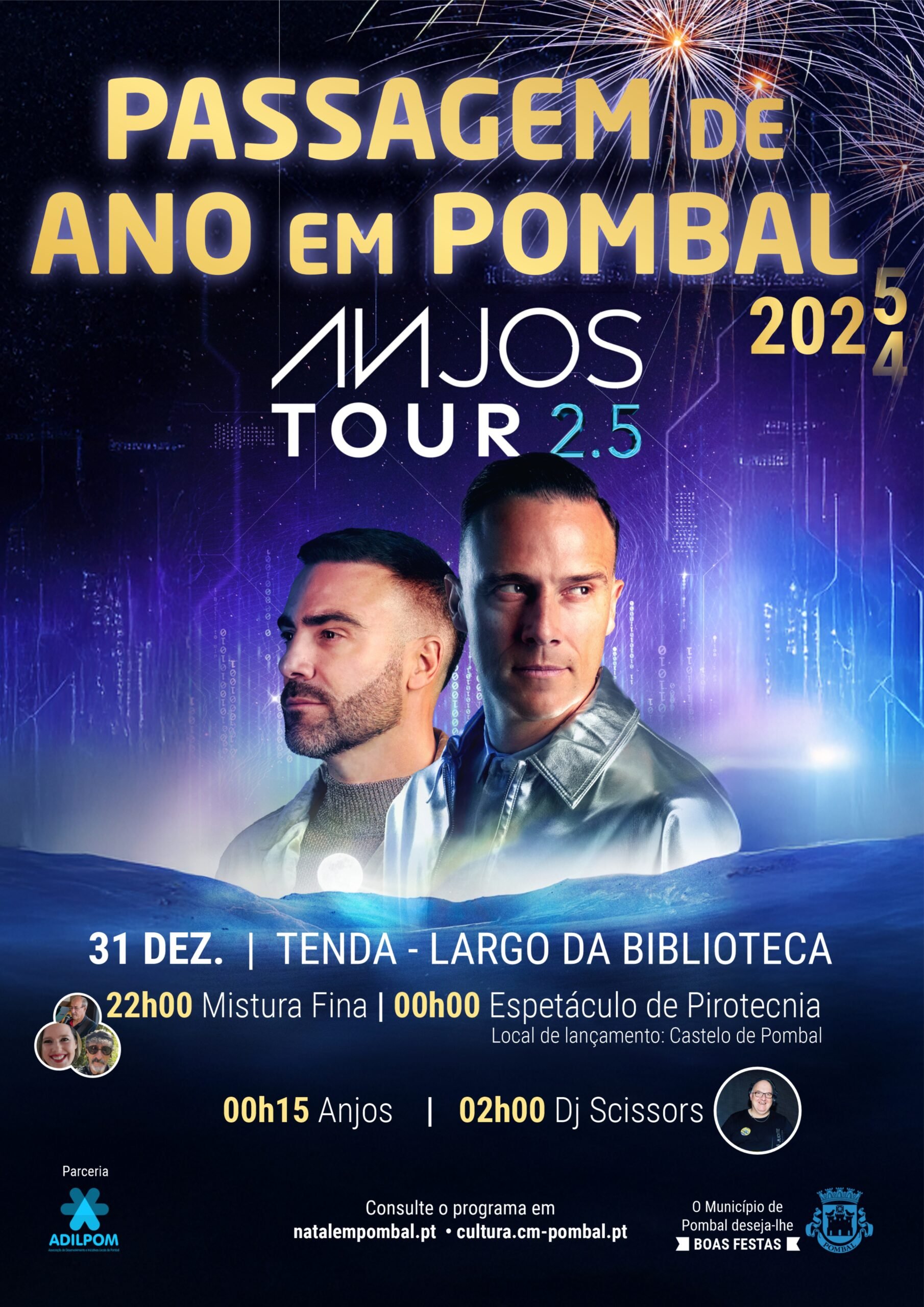 Cartaz Passagem de Ano 2024 - Pombal