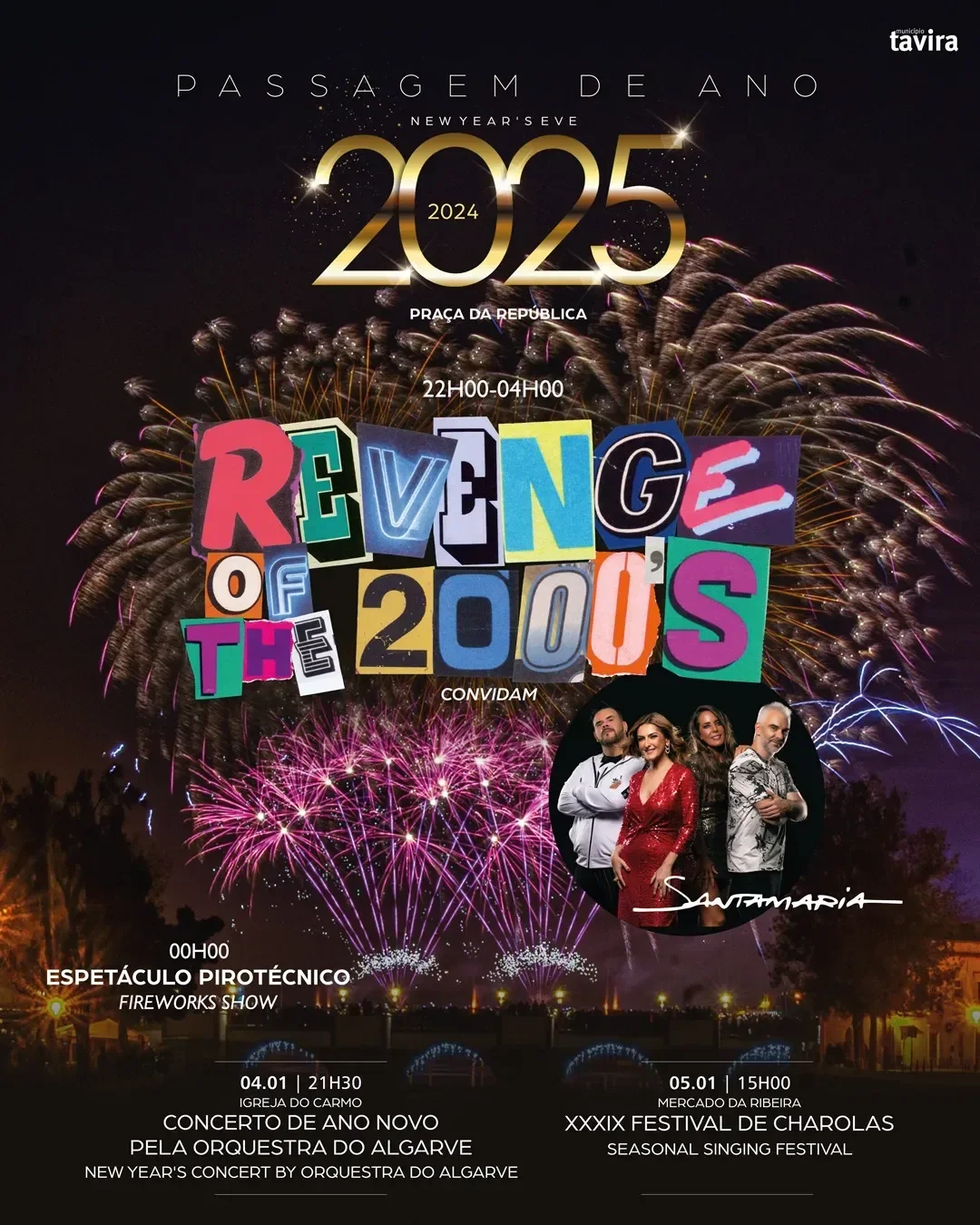 Cartaz Passagem de Ano 2024 - Tavira