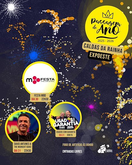 Cartaz Passagem de Ano 2025 - Caldas da Rainha