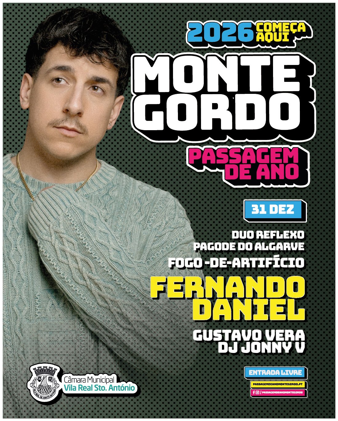 Cartaz Passagem de Ano 2025 - Monte Gordo