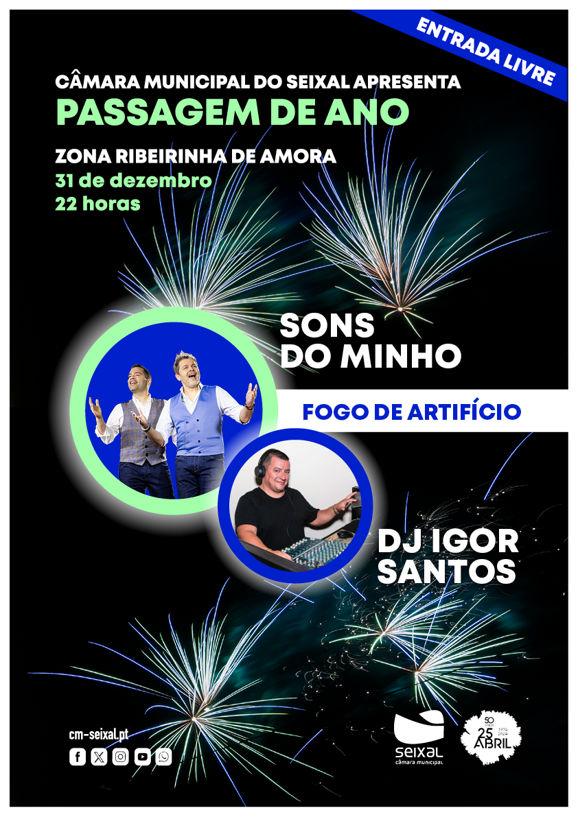 Cartaz Passagem de ano 2025 – Seixal
