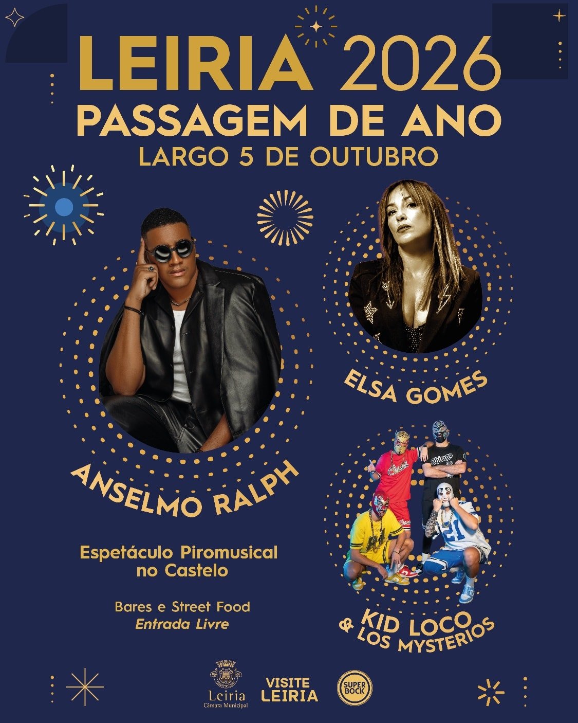 Cartaz Passagem de Ano 2025 - Leiria