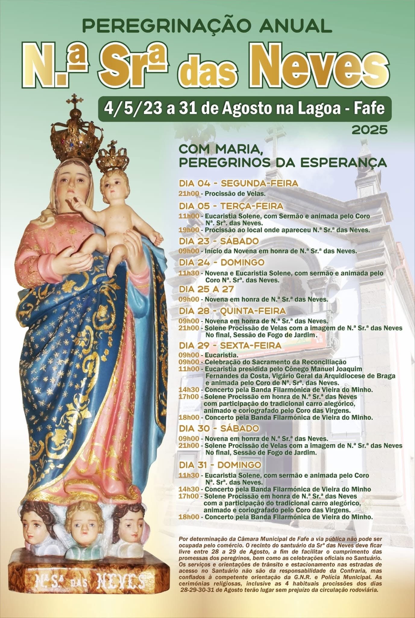 Peregrinação Anual Nossa Senhora das Neves 2025 - Fafe