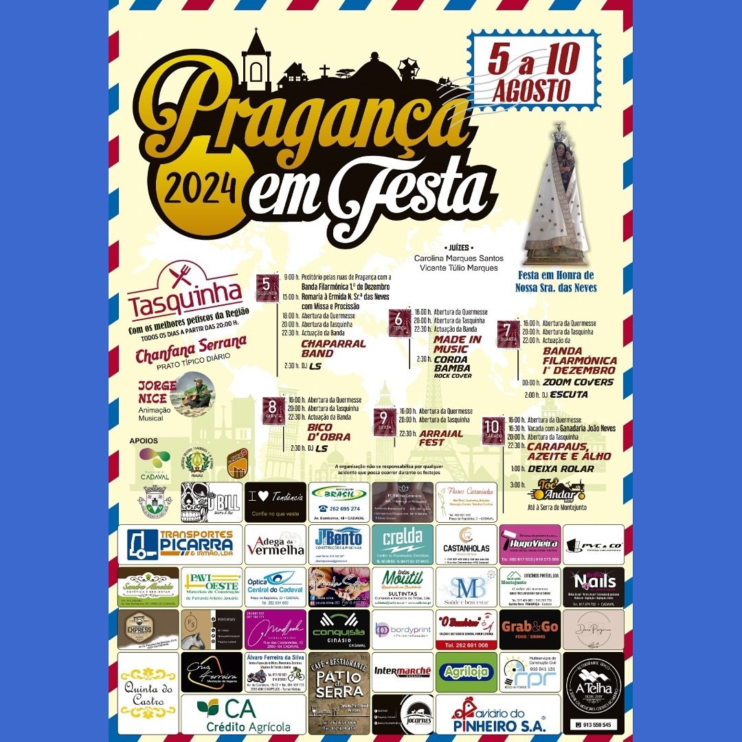 Cartaz Pragança em Festa 2024 - Cadaval