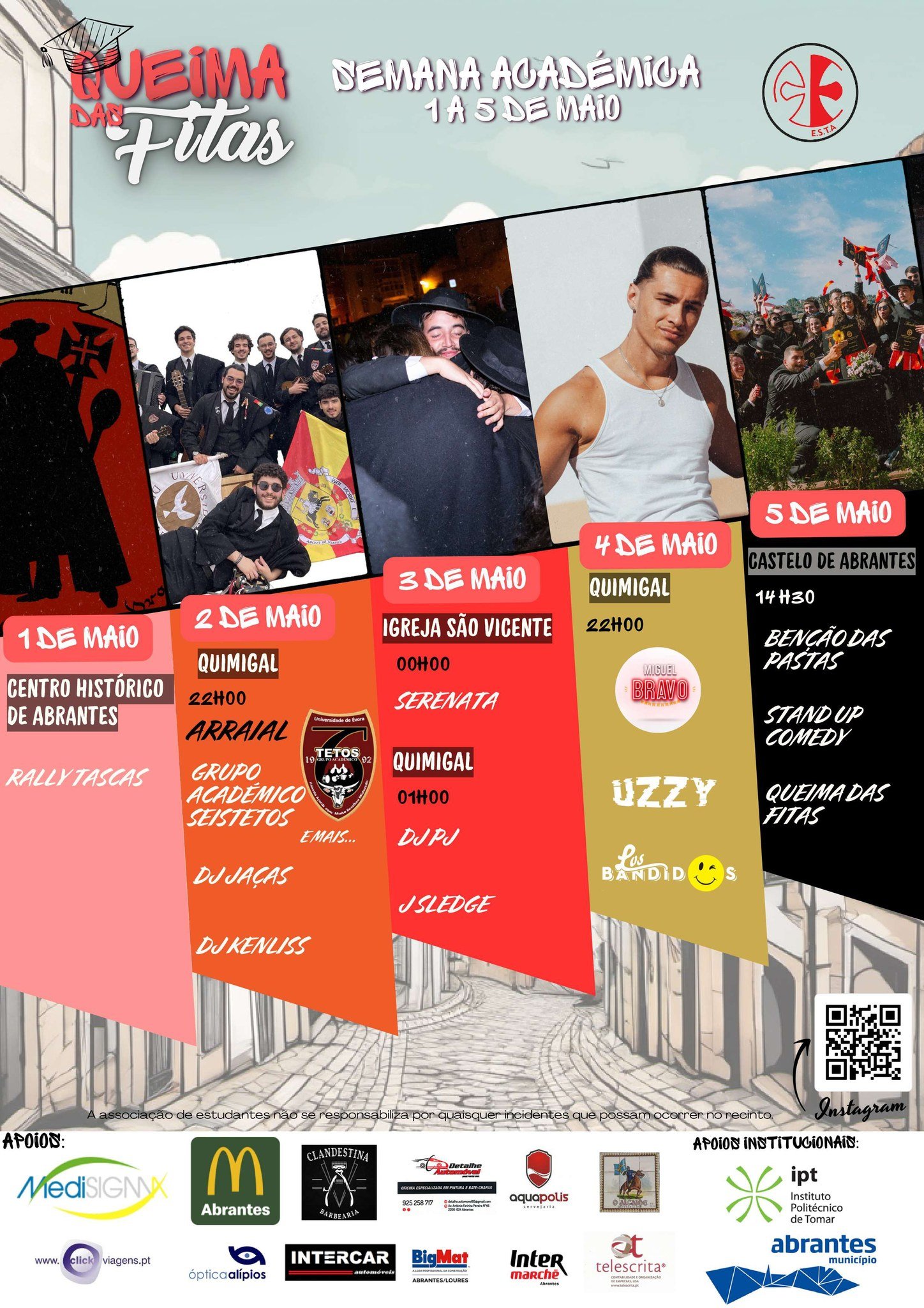 Cartaz Queima das Fitas 2024 - Abrantes