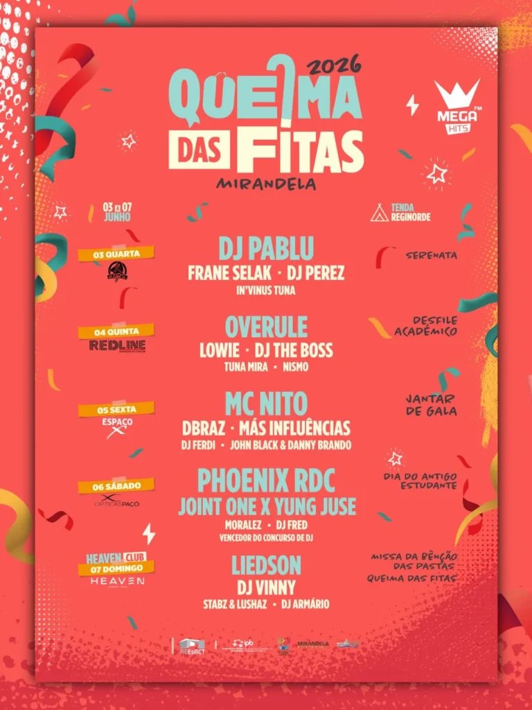 Cartaz Queima das Fitas 2026 - Mirandela