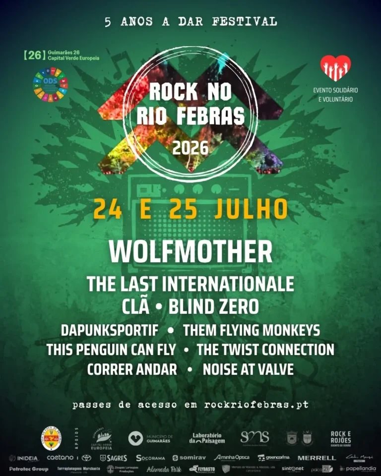 Cartaz Rock no Rio Febras 2026 - Guimarães