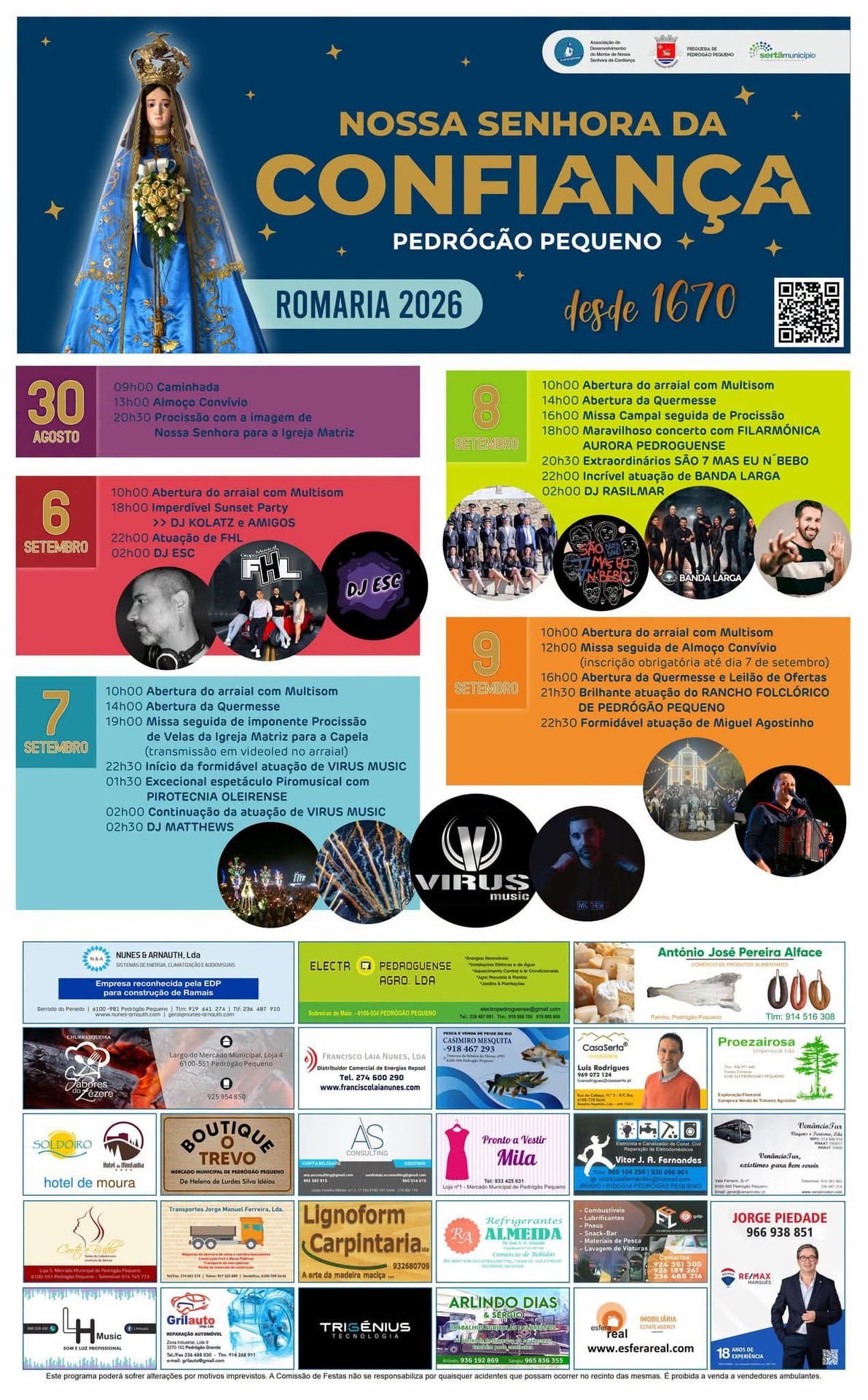 Cartaz Romaria 2026 - Pedrógão Pequeno