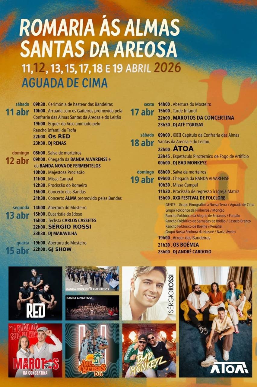 Cartaz Romaria às Almas Santas da Areosa 2026 - Aguada de Cima