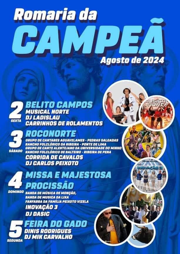Cartaz Romaria da Campeã 2024 - Vila Real